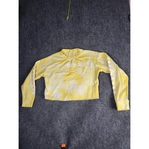 Vans Crop Top Tie Dye Long Sleeve Checkerboard Graphic Tee‎ Women Size L Skater